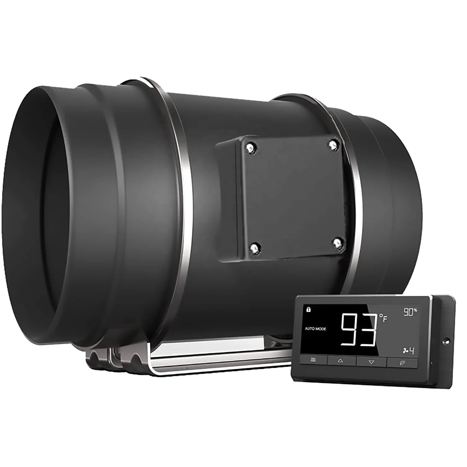 Quiet 8 inch Duct Fan with Temperature Humidity Controller - Ventilation Exhaust Fan for Grow Tents, Hydroponics