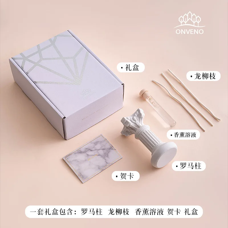 Small Ceramic Candle Holder Round Pillar with Box Fragrance Oil Sticks Incense Luxury Candle Holder Centerpiece for Wedding