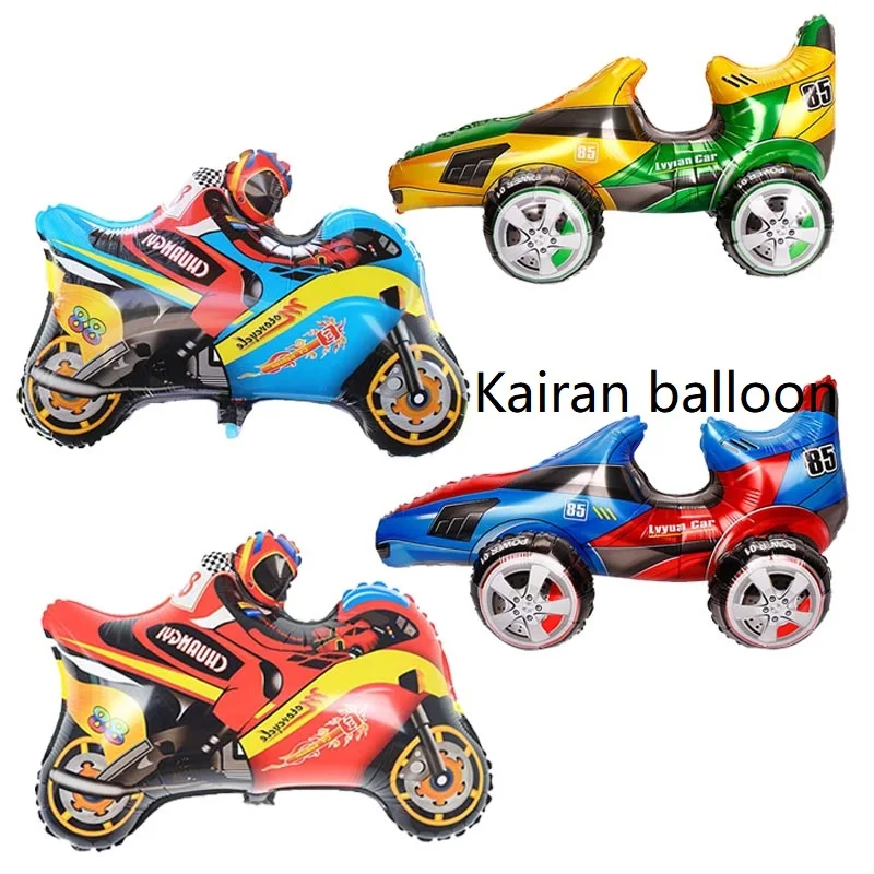 New Motorcycle Foil Balloon Vehicles Race Car Balloons  Baby Boys Toys Racing Theme Birthday Shower Party Supplies Globos
