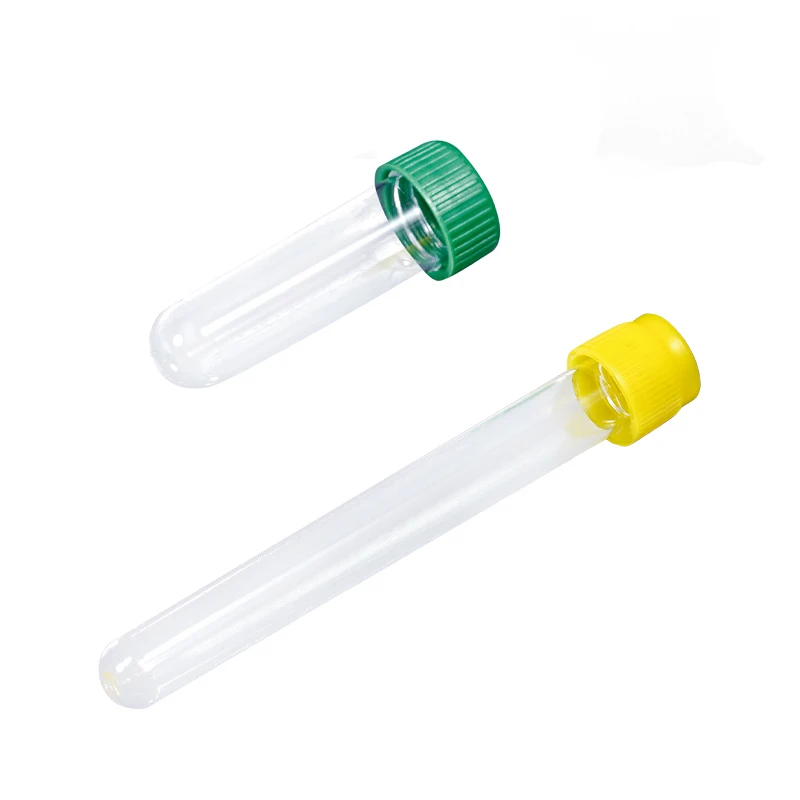 Different colors type blood plastic test tubes with cap