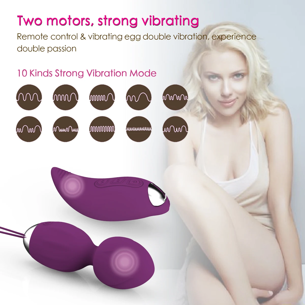 Y Love New Design USB Rechargeable 2 Motors Remote Control Vibrator Plus Vagina G Spot Vibrating Love Egg Kegel Ball Sex Toys