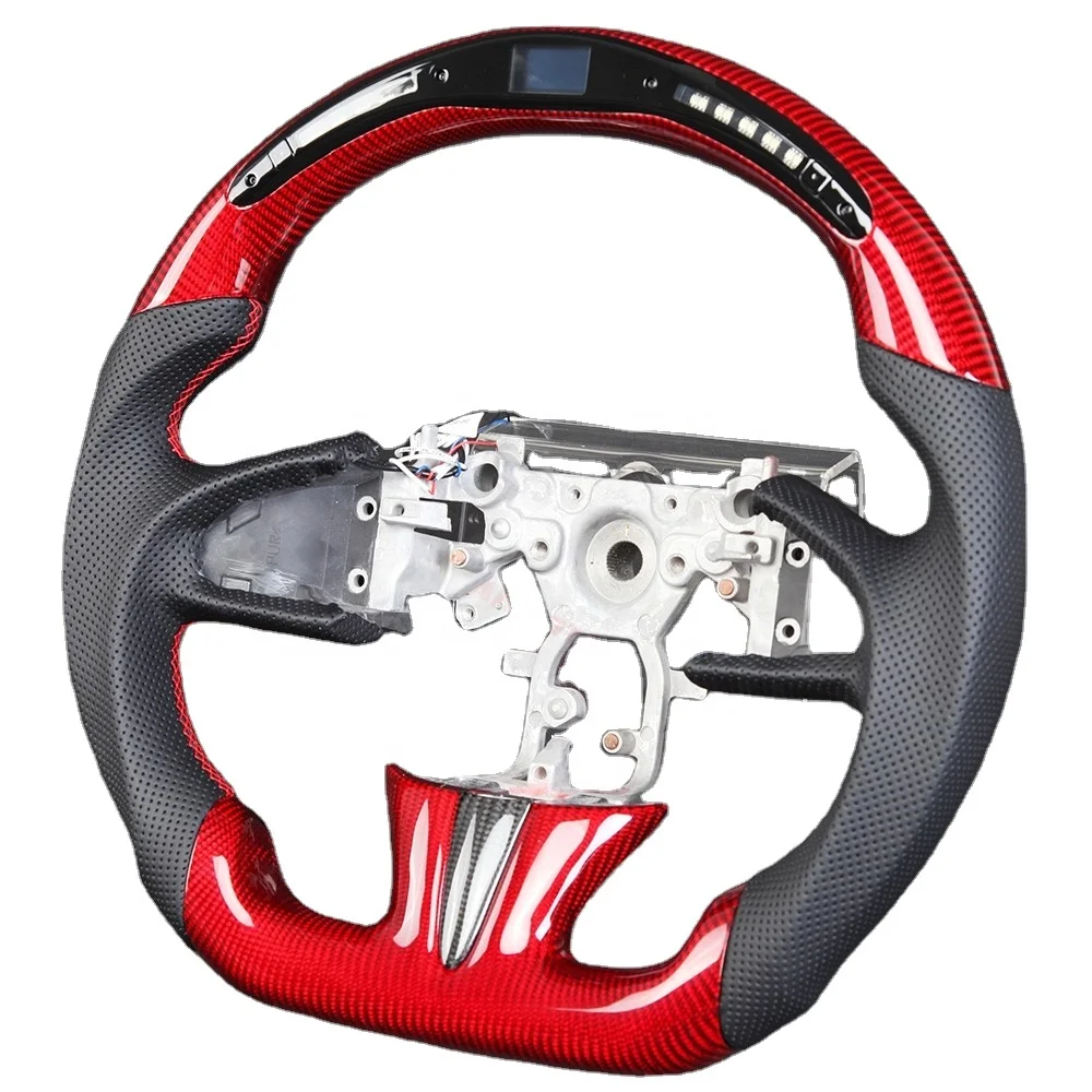 Перфорированный кожаный руль из углеродного волокна со светодиодом для Infiniti Q50