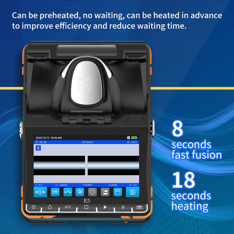 GUANGYAN K5 Full Automatic Intelligent Optical Fiber Fusion Splicer FTTH Fiber Welding Machine FTTX 3 Year Quick Mode 6s 7800mah