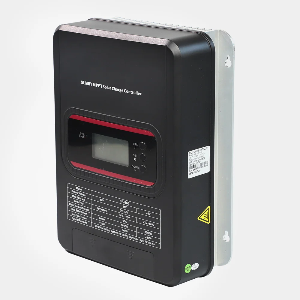 OEM ODM Power SCC MPPT 60 Amp MPPT Solar Charge Controller Charges 12/24/36/48 Volt 145V PV Solar Systems Over Temp Protection