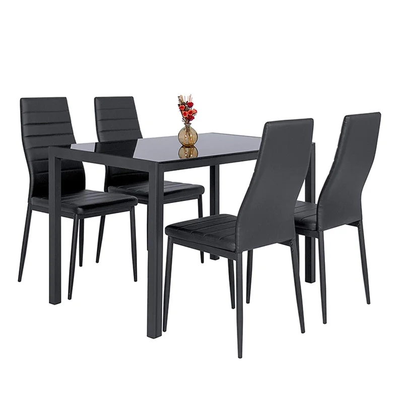 Free sample nordic stainless steel dining room set 6/8/10/12 seater glass dining table and chairs set