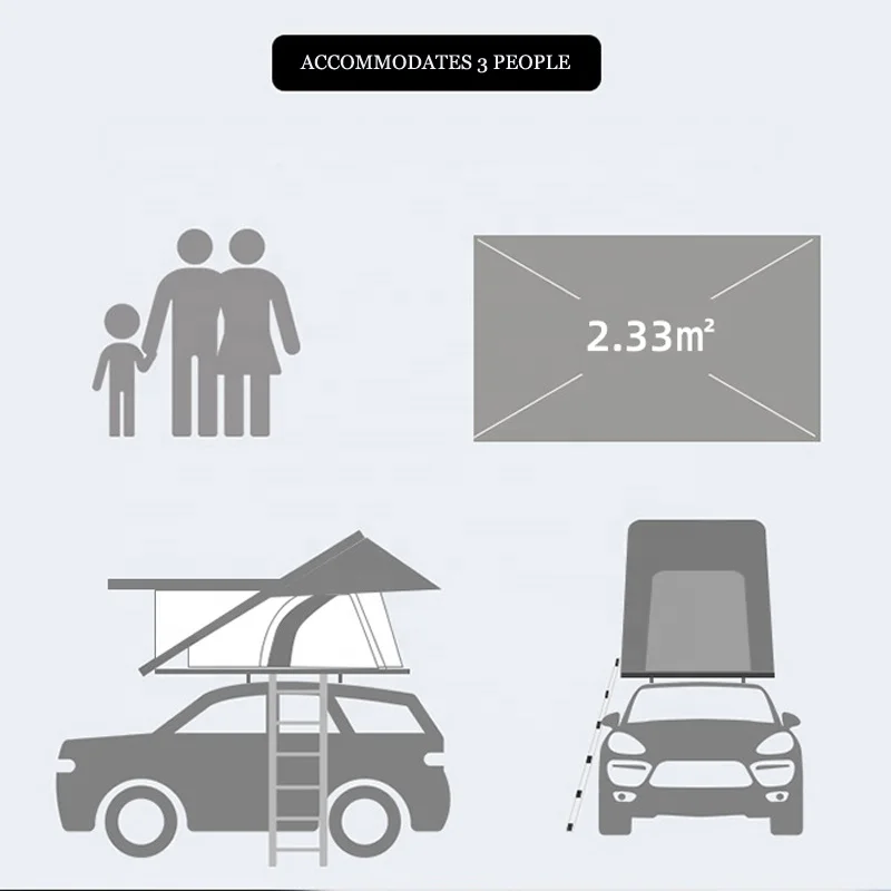 Factory Directly Supply Aluminium Hard Shell Car Roof Top Tent With Luggage Racks For Sale Waterproof Hard Top Roof Tent