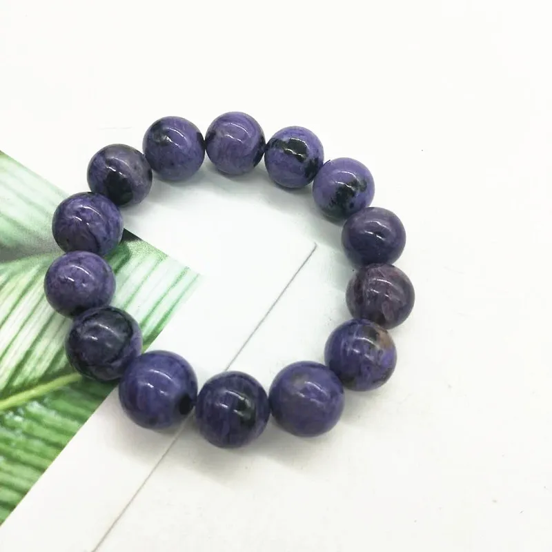 Бесплатная доставка, подарки с кристаллами, высококачественные браслеты из 100% натурального фиолетового хароита, Исцеляющие бисером, браслет из кристаллов для оптовой продажи