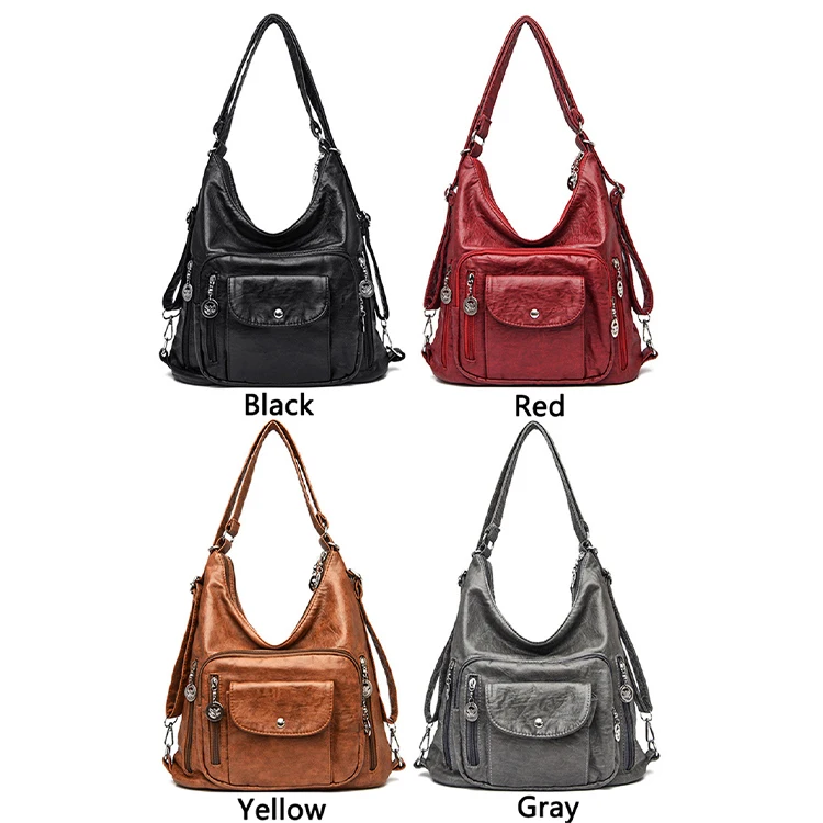 Luxury Bolsas Femininas Mujer De Para Dama Women Vintage Crossbody Leather Hand Bags Fashion Tote Travel Leather Handbag