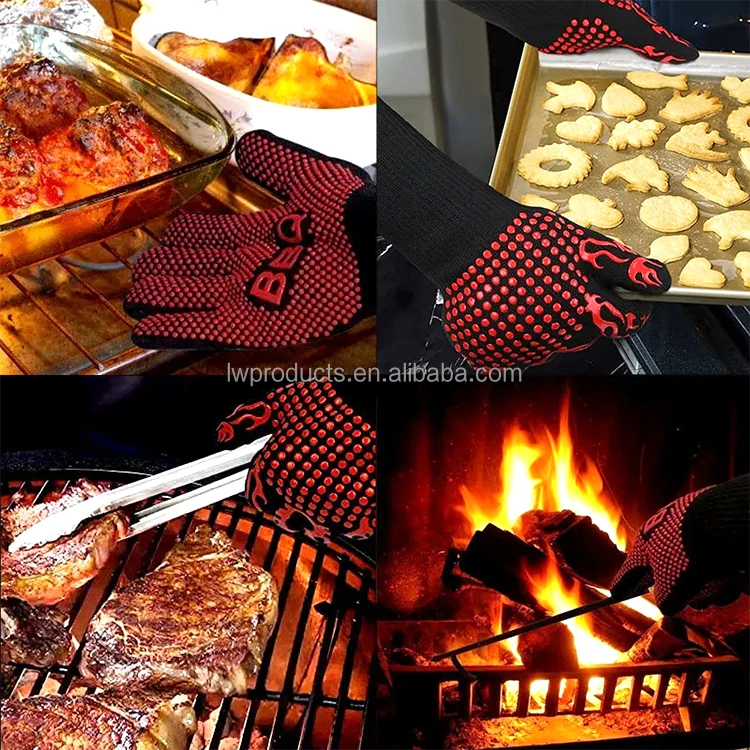 Термостойкие огнестойкие жаропрочные защитные Арамидные хлопковые перчатки для барбекю гриля кемпинга