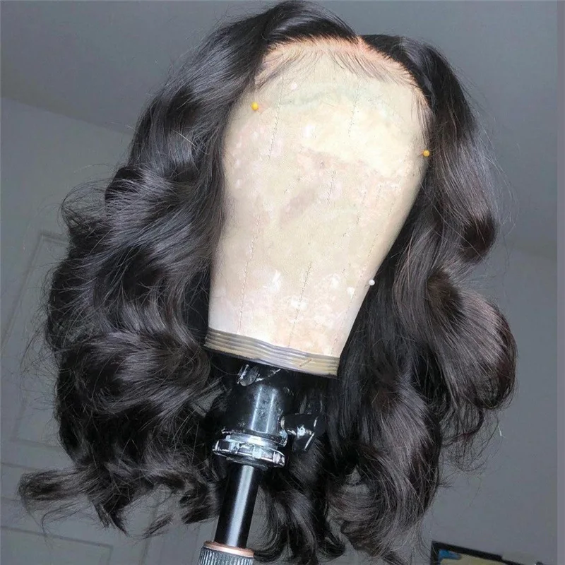 Medium length curly ripple synthetic hair wig headgear