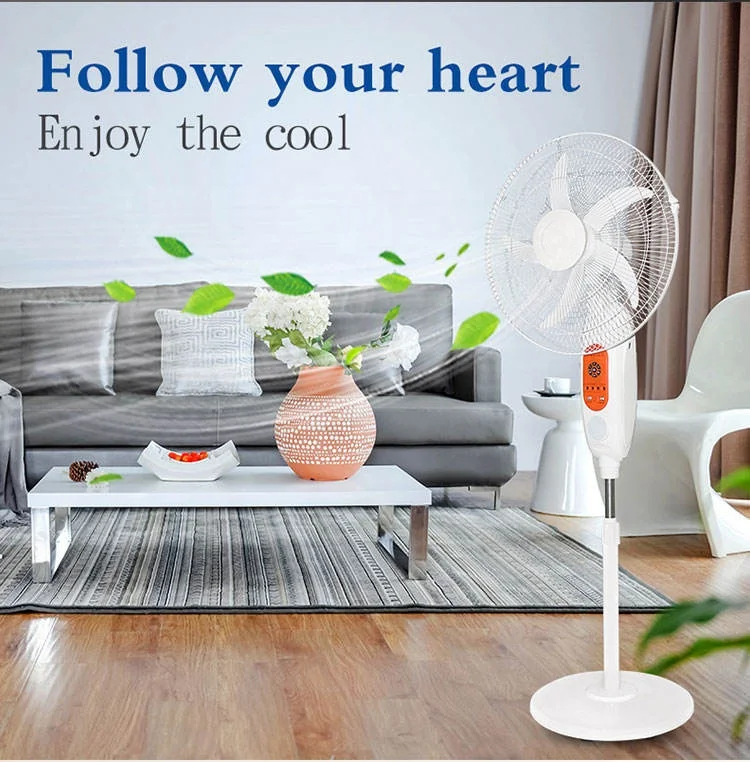 Factory Price Low Noise Standard Rechargeable Adjustable AC/DC Charging with Solar Panel Electric Floor Stand Fan