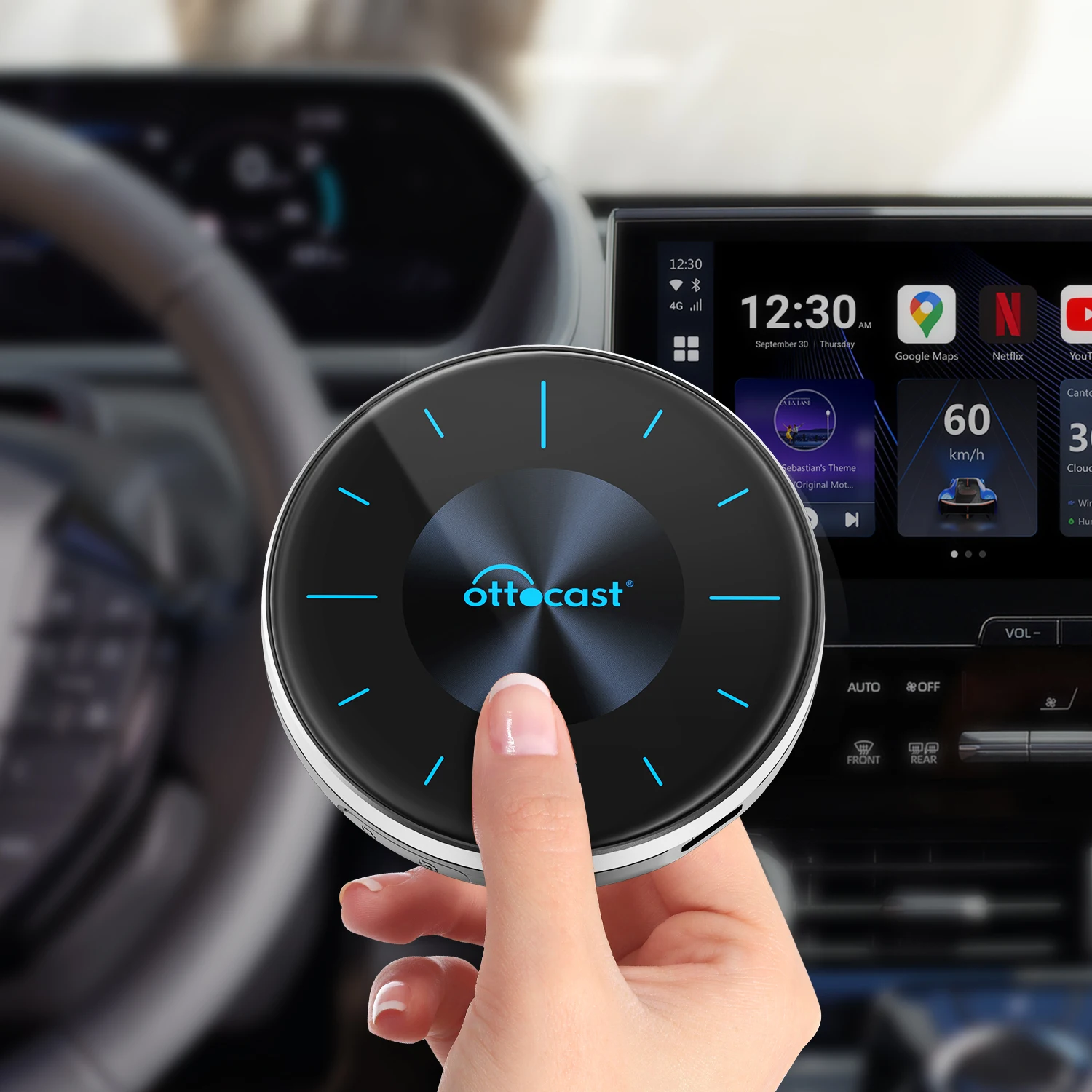 Ottocast новейший Wi-Fi беспроводной Carplay AA Android автомобильный адаптер для автомобиля Ai Box универсального