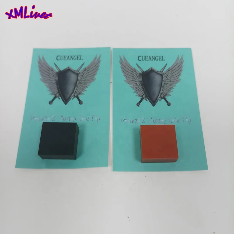 CUEANGEL latest square shape Pool Billiards Punch and Jump cue tips coffee/black color High quality cue stick tips accessories