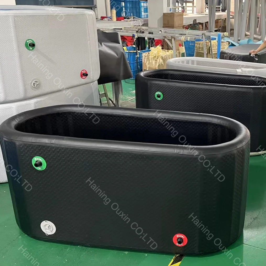 Black Sport Ice Bath Recovery Hot And Cold Plunge Pools Inflatable