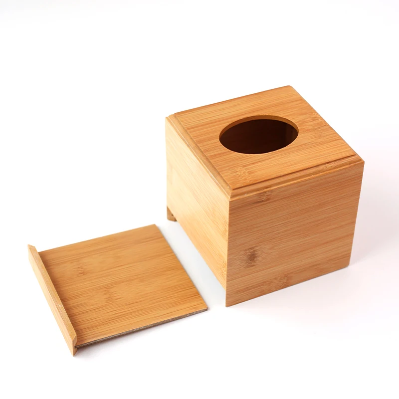 Custom Premium-Quality Bamboo Household Tissue Box Cover Bamboo Tissue Box Storage Paper Holder For Restaurant Hotel Bathroom