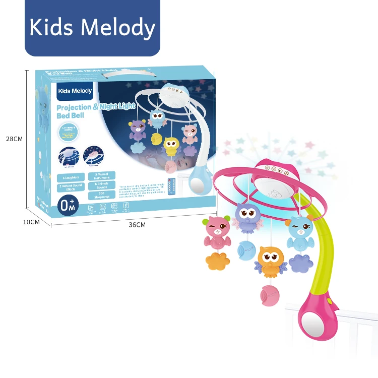 Kidsmelody RC Projection Toy Musical Bed Bell Hanger Baby Crib Mobile For Infant