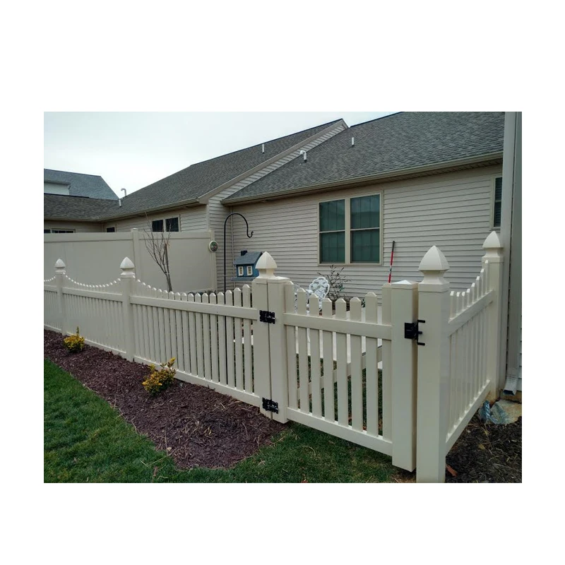 plastic pvc picket fence panel with gate,scallop vinyl picket fence white