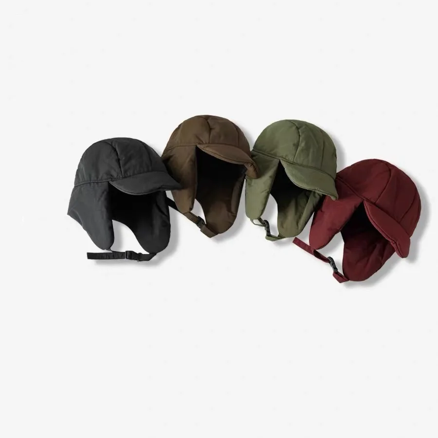 Custom Fleece Trapper Hat Cold Winter Brim Ear Flap Cycling Ski Snow Windproof Knitted Winter Hat