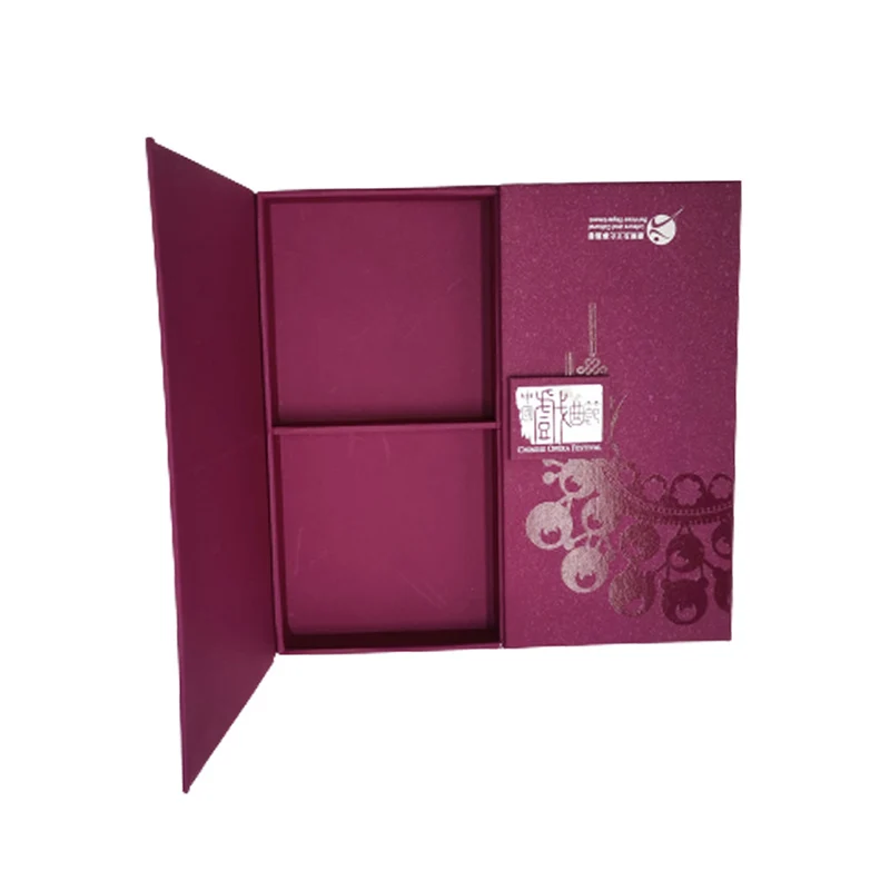 Mid Autumn Festival Two-Fold Moon Cake Box Purple Creative Moon Cake Packaging Square Clamshell Packaging