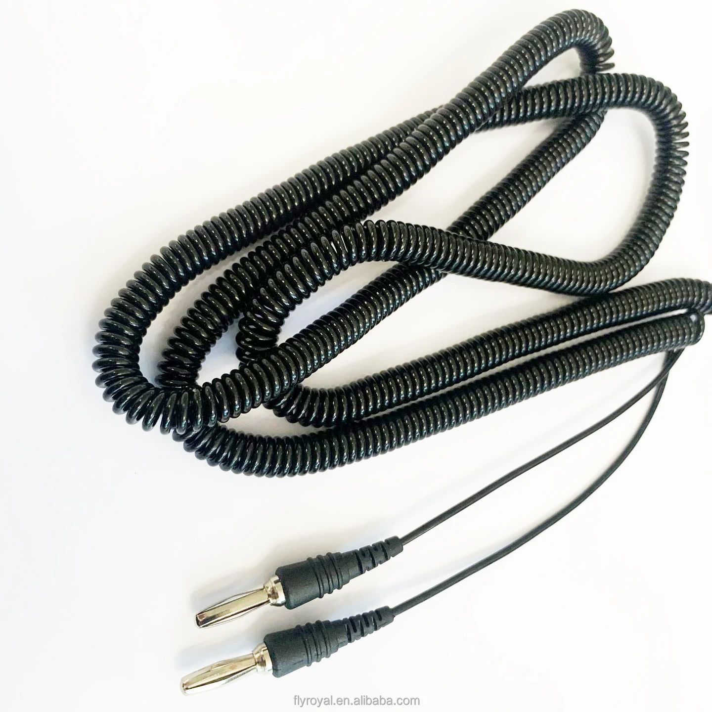 Customize High Flexibility Banana Plug Connector Spiral coiling Cable Assembly Spring Wire Harness for Audio Speaker
