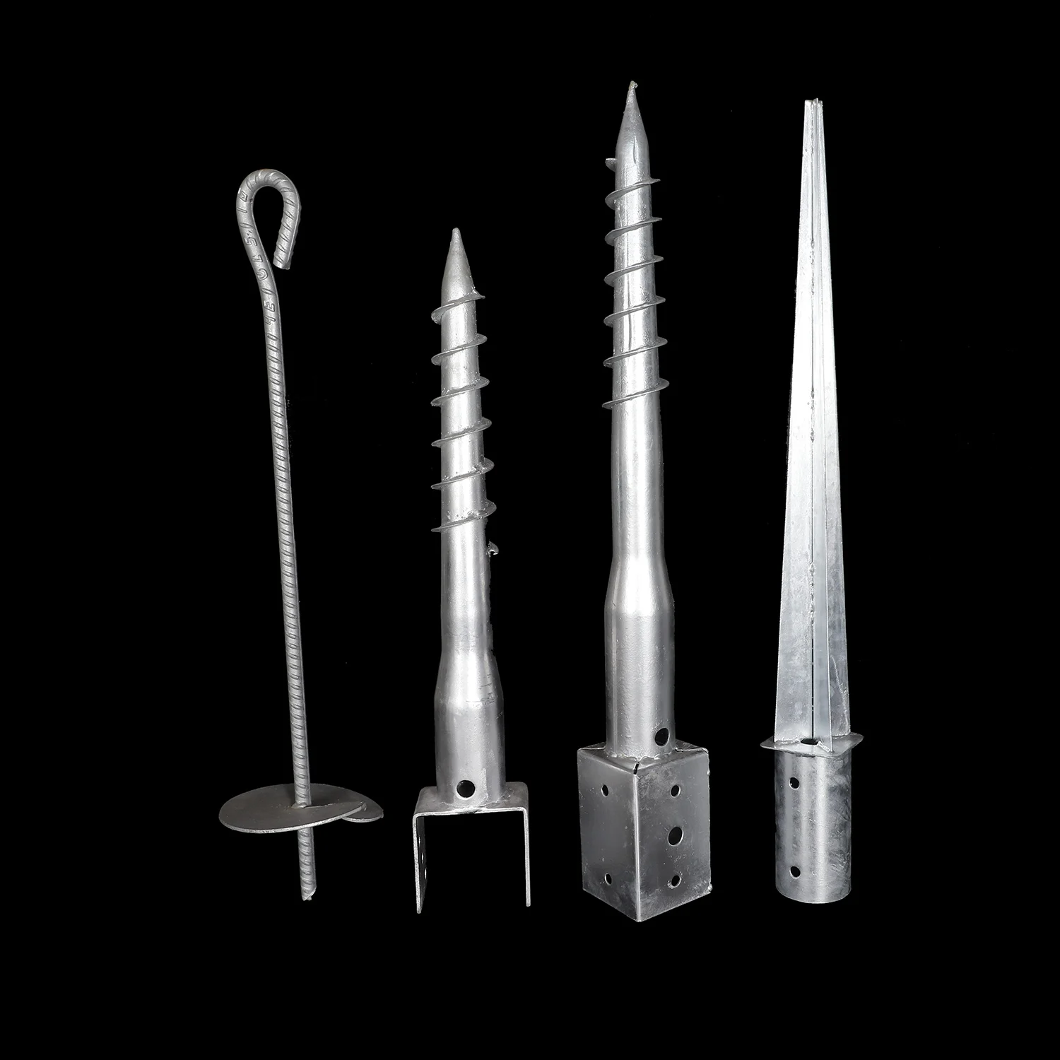 91x150x750 mm Heavy duty zinc coating Galvanized Helical Ground  anchor Pile Pole Anchor to fix wooden pole