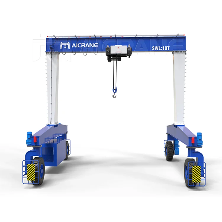 Однобалочный Электрический резиновый козловой кран DTL 10 тонн