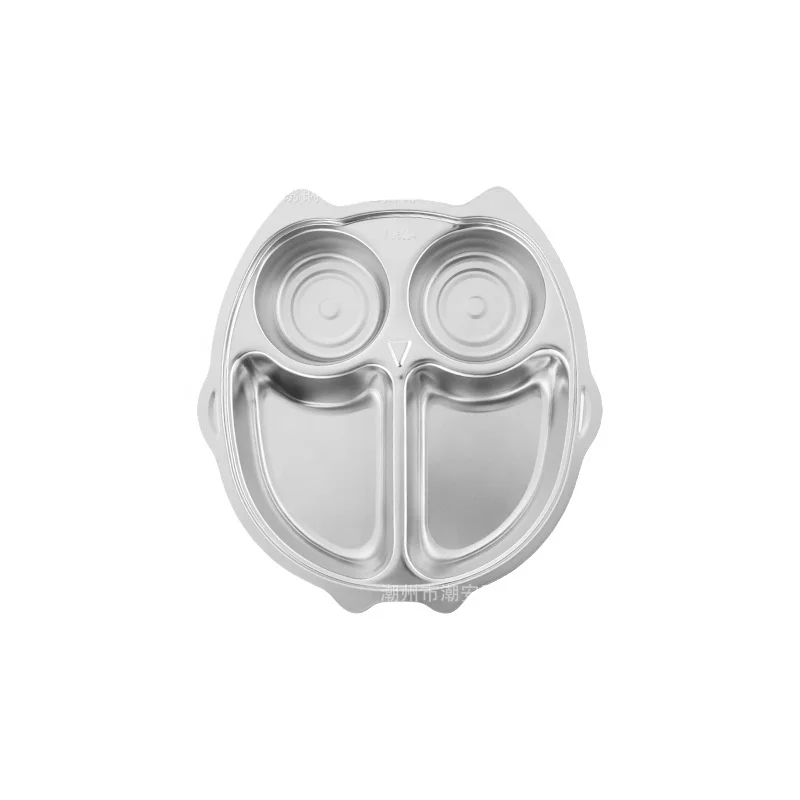 LYFLUCKY OEM/ODM Cute animal shaped stainless steel plates for use in the cafeteria
