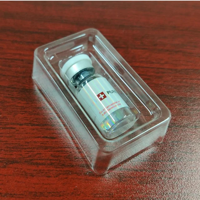 Fast delivery clear plastic tray to hold 10pcs 2ml vial packaging transparent pvc tray clear blister
