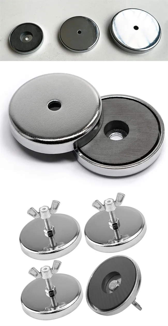 Dailymag various sizes dia. 40mm 51.6mm 81.3mm 98.5mm round base holding ferrite pot magnet, wholesale pot with magnet ferrite
