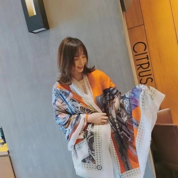 Новое поступление, теплый этнический шарф, жаккардовые шали из чистой пашмины для женщин, зима