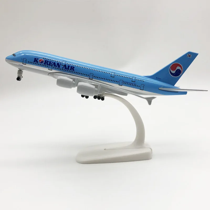 1:400 20cm Korean Air Airbus A380 Metal Airplane Model Durable Good Quality Aircraft Airplane Die Cast Model