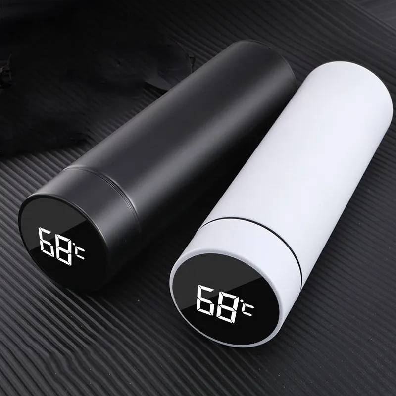 500ml Digital Temperature Display Smart Thermos Mugs 304 Stainless Steel Vacuum Flask Water Bottle Business Gift Custom Logo Cup