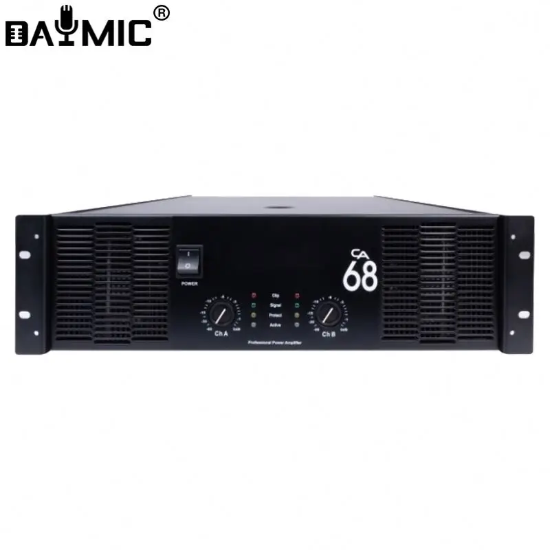 Оптовая продажа Профессиональный усилитель мощности CA68 3U 2ch 1800 Вт для сценической концертной конференции KTV Party