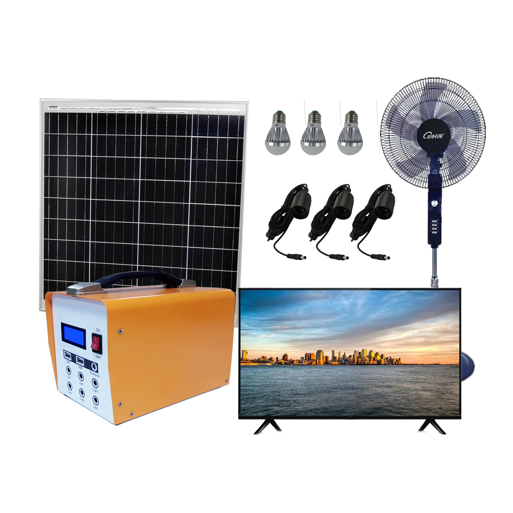 Portable Solar Power Station for camping portable power battery with DC AC USB Portable Solar Power for rescue Solar Generator