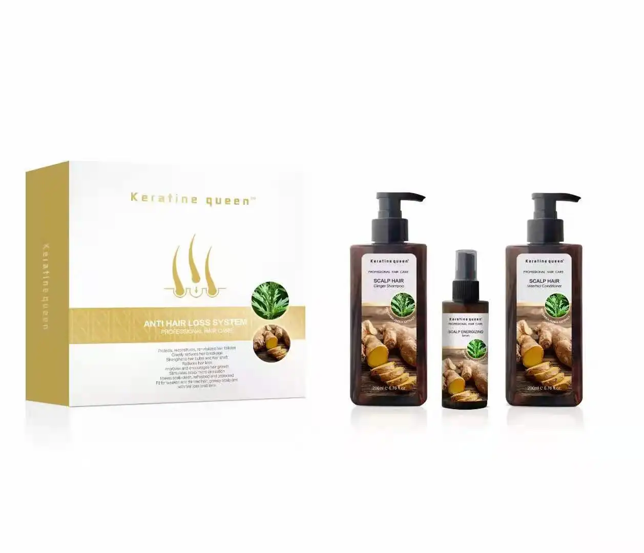 Под заказ натуральные волосы и органический имбирный шампунь и кондиционер для быстрого роста волос