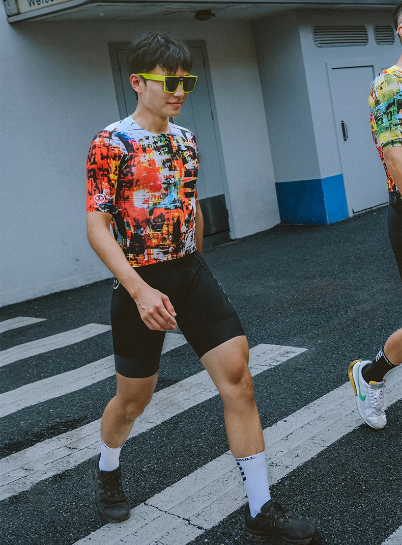 OEM Multi-pockets Road Bike Short Sleeve Jersey Custom Sublimation Printing Bicycle Jersey Colorful Design Cycling Jersey