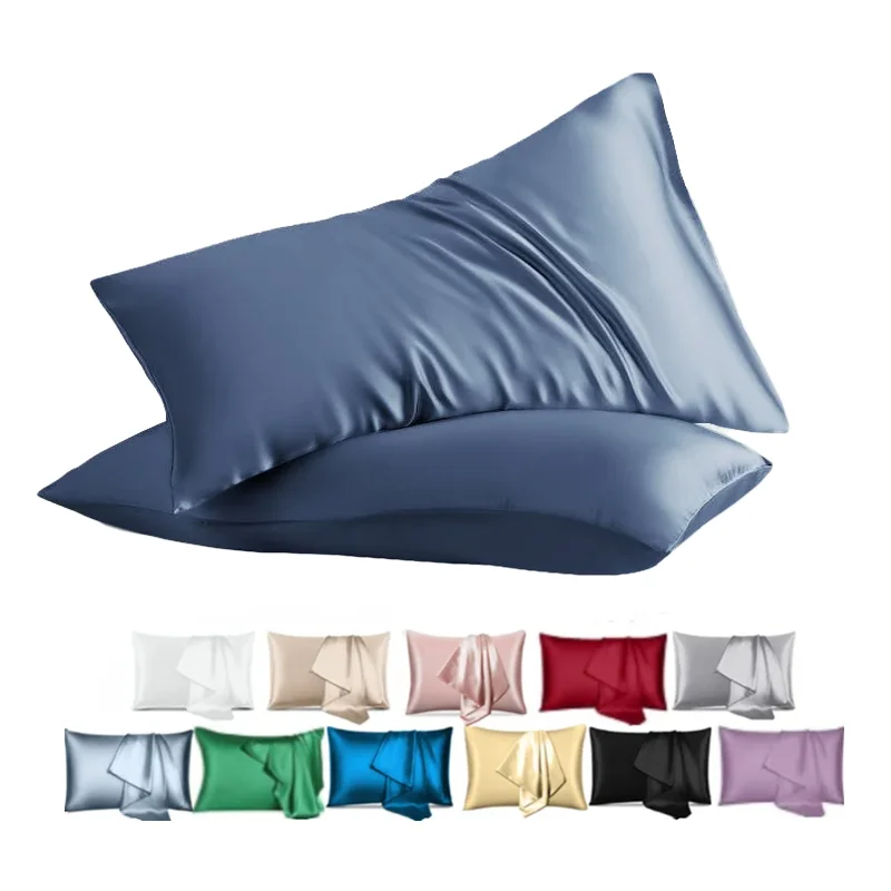 6A grade silk pillowcase 22MM black hyaluronic acid silk pillowcase anti-wrinkle anti-aging custom embroidery silk pillow case