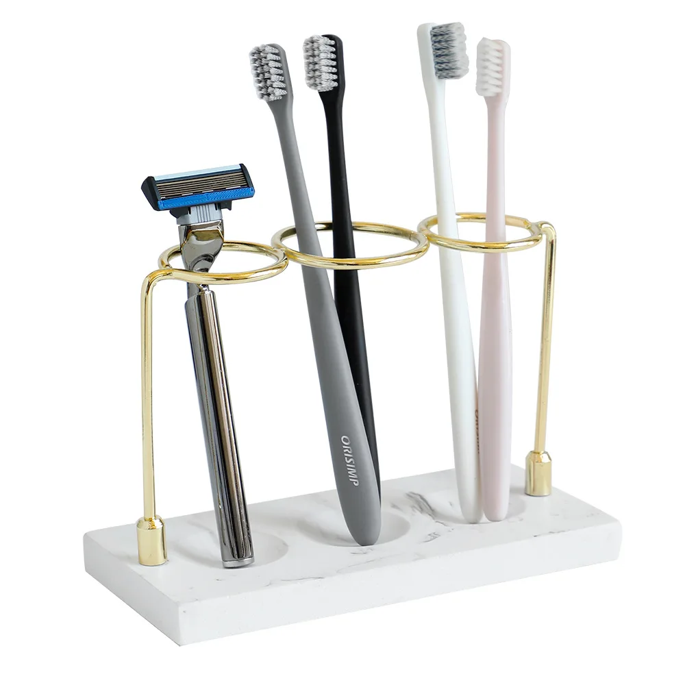 BX Group Wholesale unique polyresin toothbrush holder with Makeup tools bathroom supplies storage rack