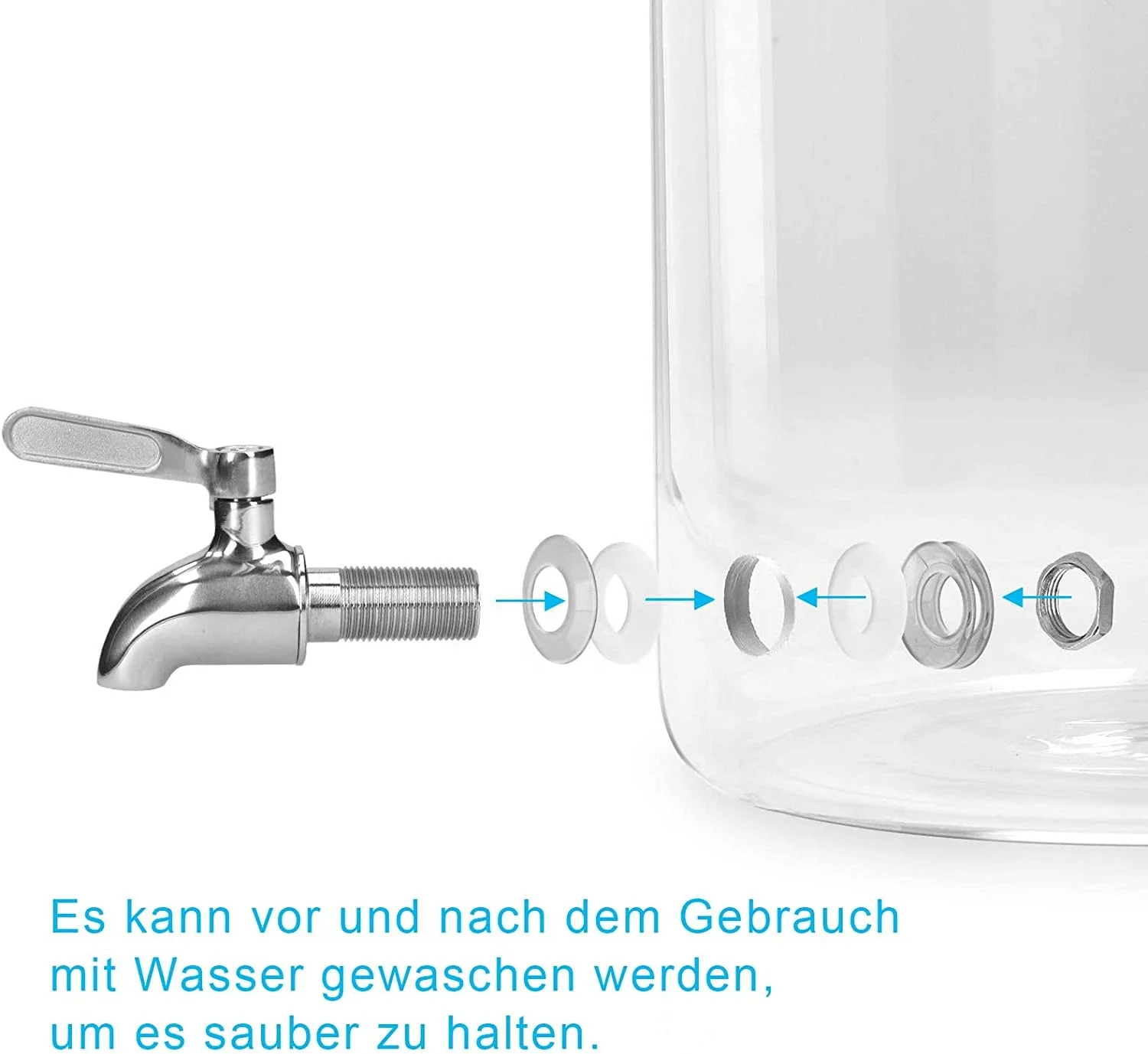 Stainless Steel Drinks Dispenser Tap Replacement Cone, 304 Wine Juice Swivel Tap Beer Tap Water Dispenser for Beer Barrel