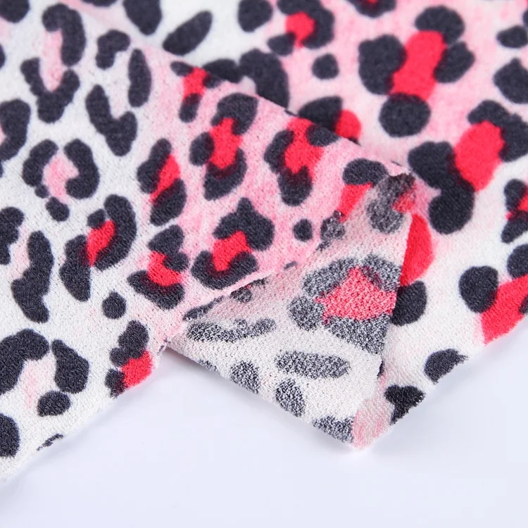 
Leopard printed pattern knitting crepe textile fabric 96 terylene 4 spandex 
