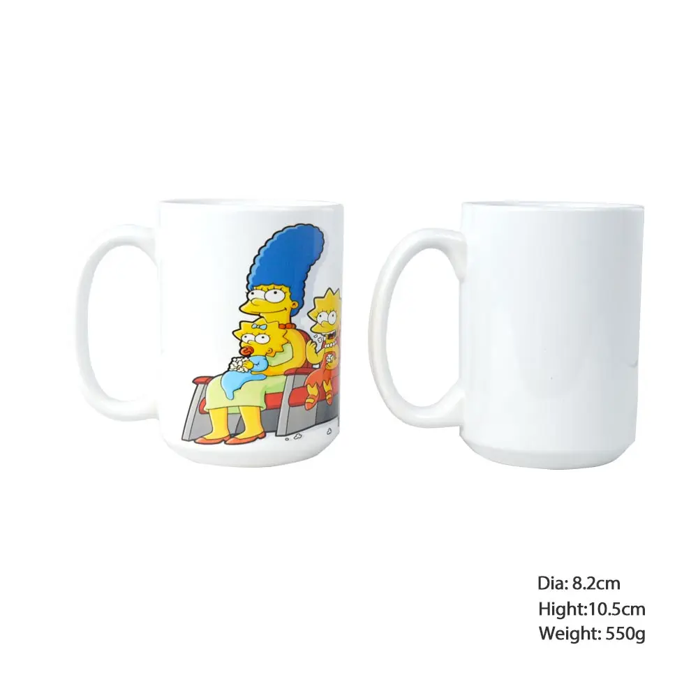 SUBLANK Ceramic Coffee Mugs Blank Custom For Coated Cup Porcelain Wholesale With Handle Plain 15oz Sublimation White Mug