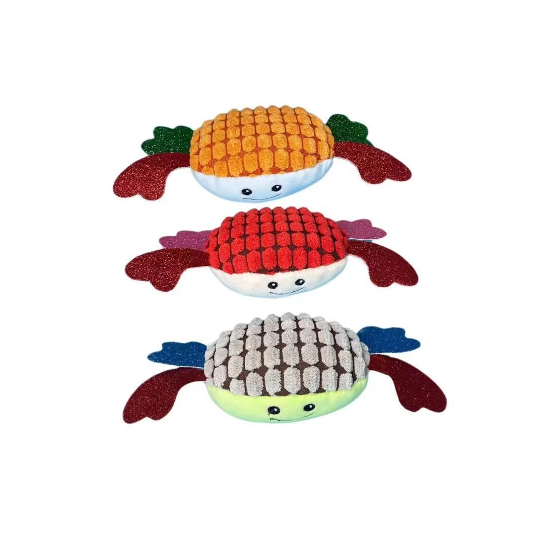 Eco-Friendly red yellow brown felt crab pet cat toy interact