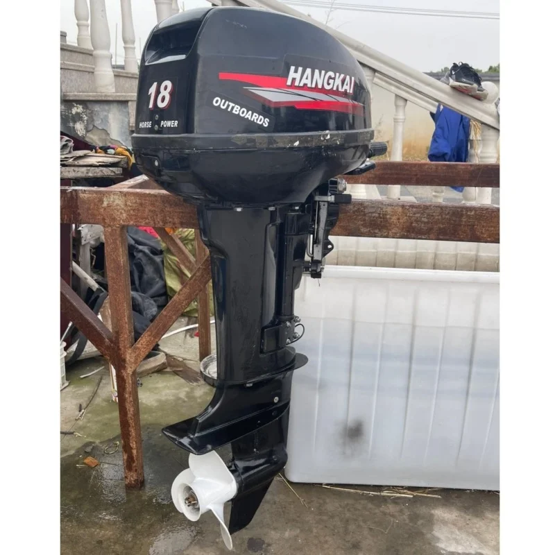 Wholesale HANGKAI 18HP Outboard Motors 2 Cylinder 2 Stroke Portable Gasoline Motor Marine Engine Chinese Brand for Sale