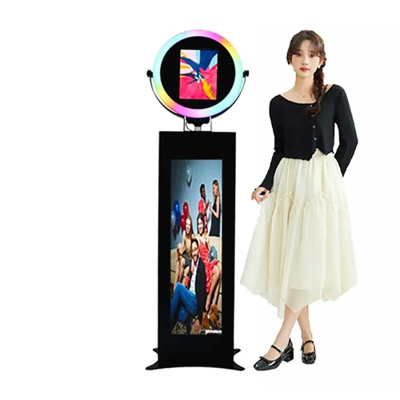 Ipad Photo Booth With Flight Case Manual Ring Light 3D Selfie Locking Door Hand hold Portable Hand Held Photo Booth Roame