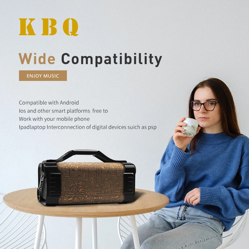 Wireless Portable Bluetooth Boombox Speaker Karaoke system Stereo sound outdoor speaker 15W