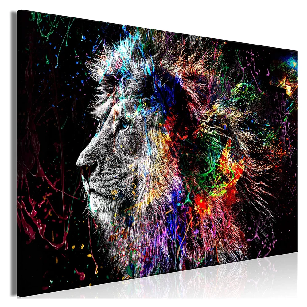 Hot Selling Color lion Animal Pictures Canvas Wall Print Art Wall Canvas Printing Home Decor