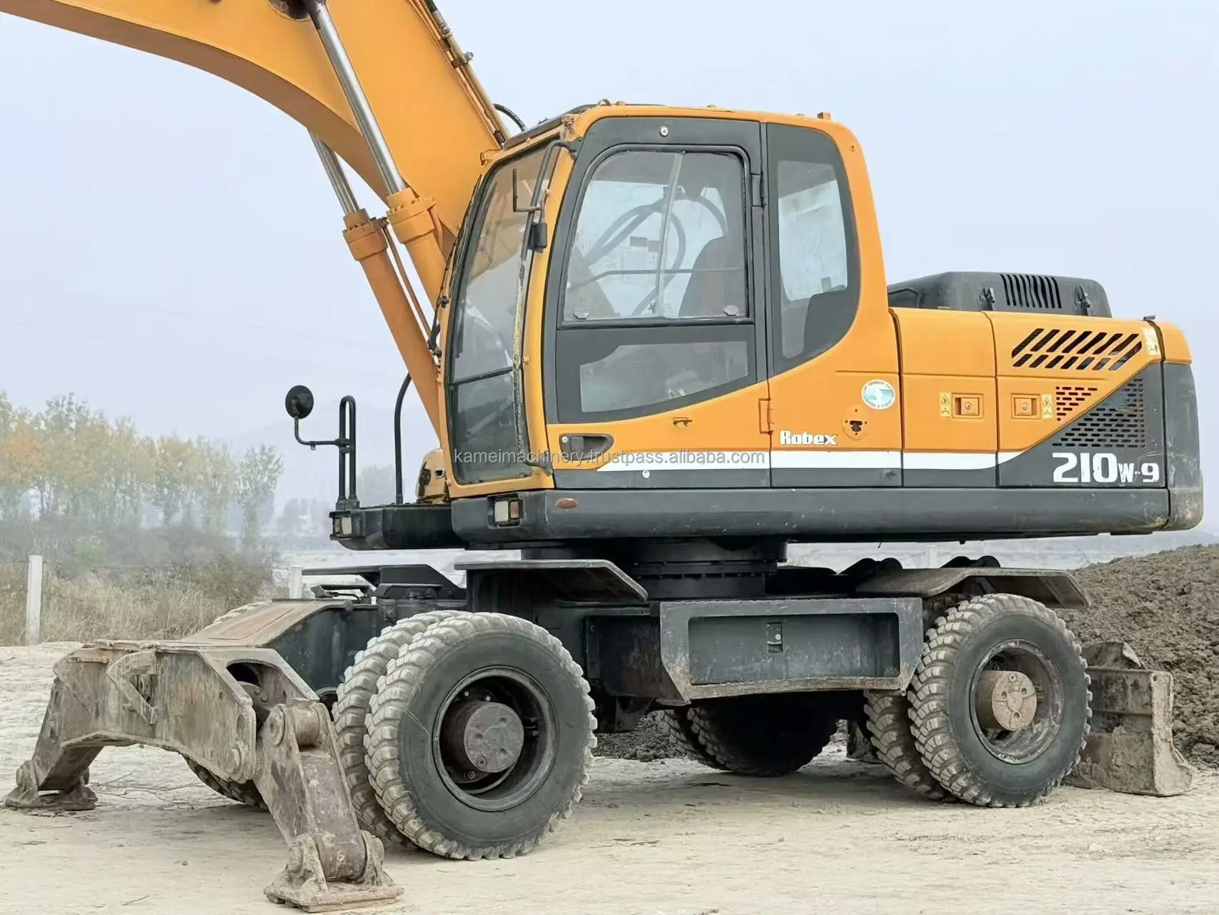 Оригинальный подержанный колесный экскаватор hyundai 225w-9 210w-9 Подержанные колесные экскаваторы для продажи
