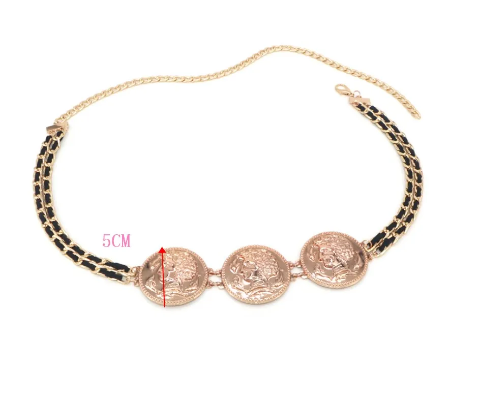 Multilayer Metal Waist Chain Belt with Pin buckle for Women