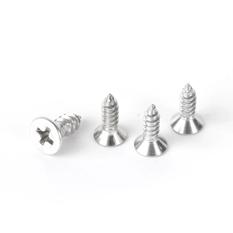 DongJI Gray Phosphating Steel Cross Recessed Self Tapping Wood Screws Flat Head Drywall Nails Screw ball screw