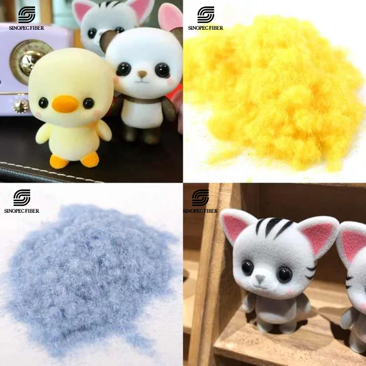 Flock Cute Toy Materials Nylon 66 Flock Fiber 3dx0.8mm Semi Dull Color Flock Powder